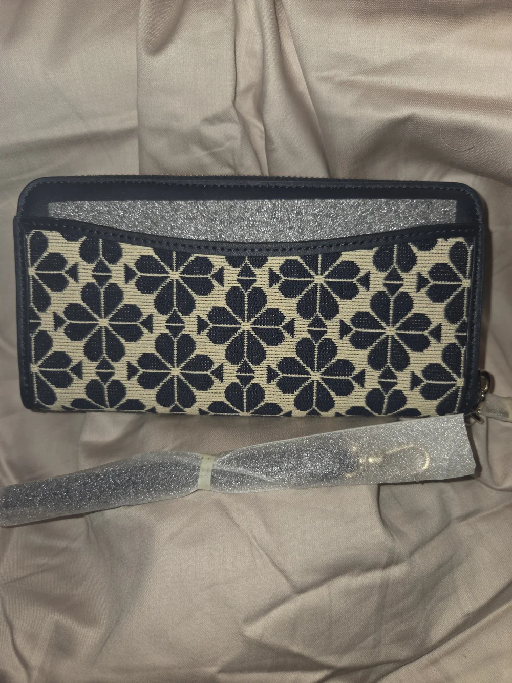 Kate Spade Navy Floral Zip-Around Wristlet Wallet